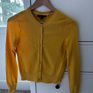 Banana Republic Yellow Cardigan with Round Neckline